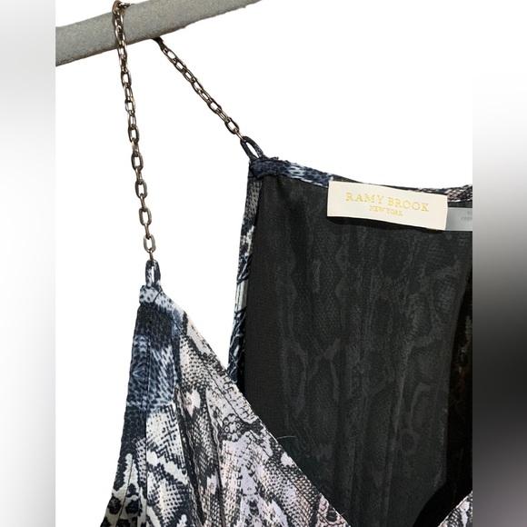RAMY BROOK NY Eliora Python & Crocodile Chain Detail Tank S 18.5” p2p $295 NWOT - Picture 3 of 11
